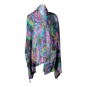 Bright Feather Print Womens Lightweight Scarf Multicolor 72"x30" Wrap Shawl